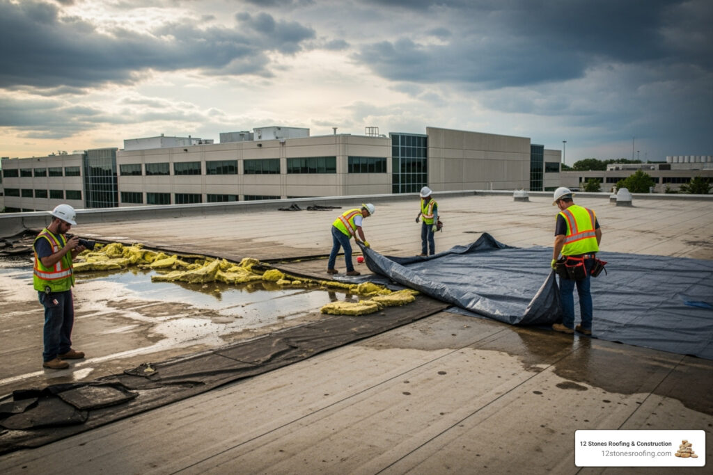 Commercial emergency roofing