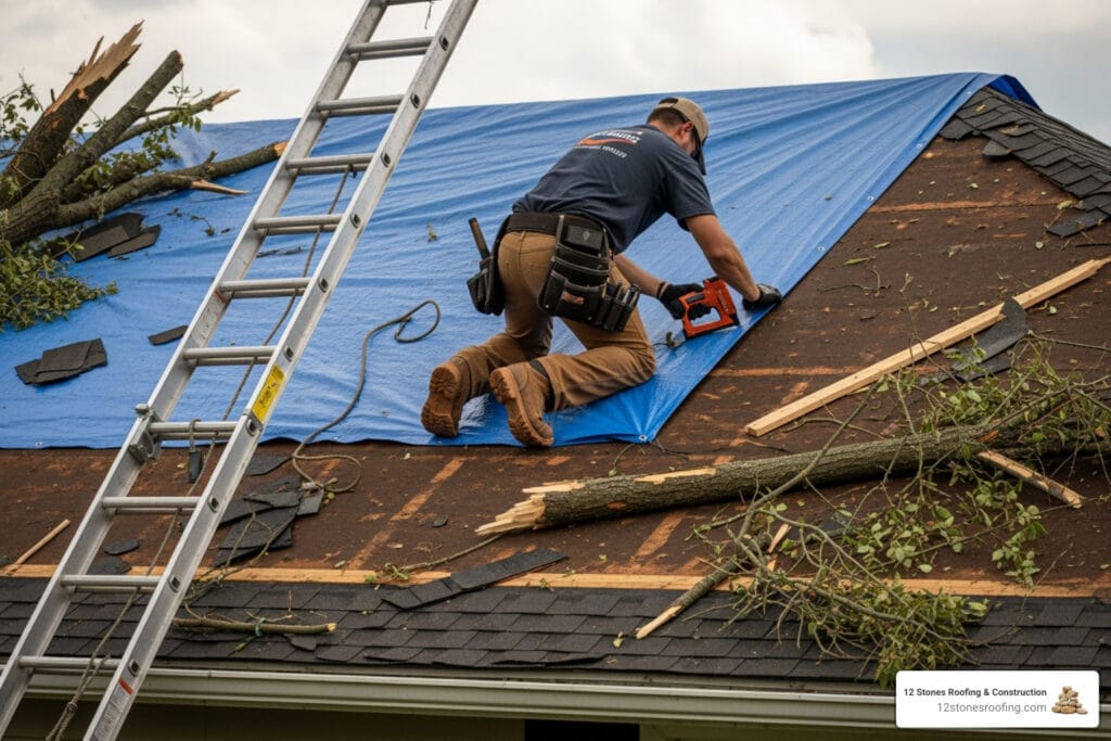 Roof tarping for contractors