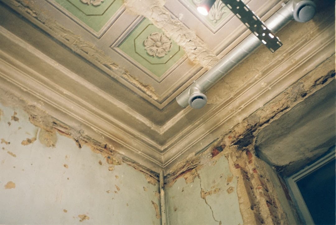 Water damaged ceiling repair