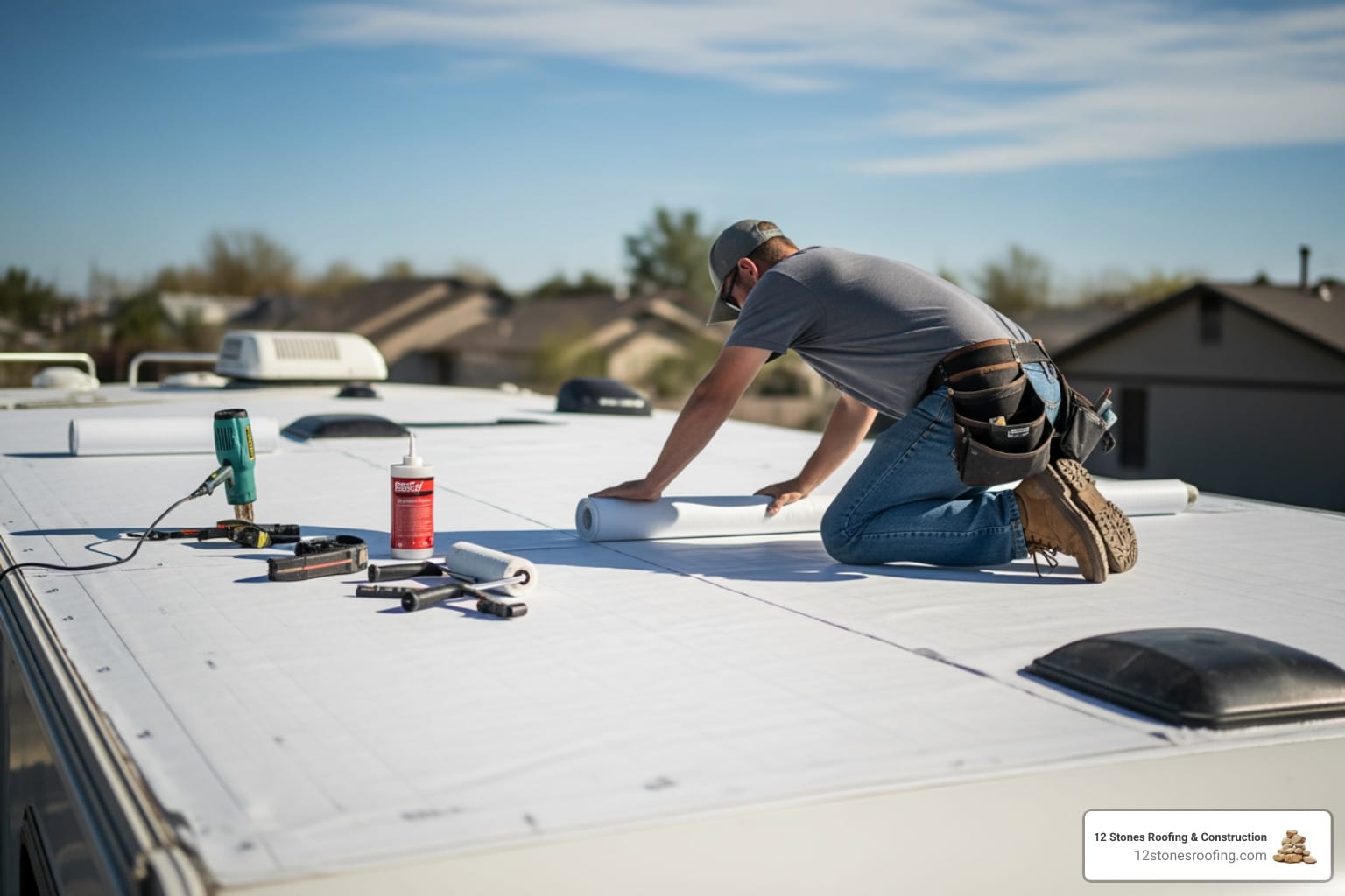 installing tpo roofing on rv