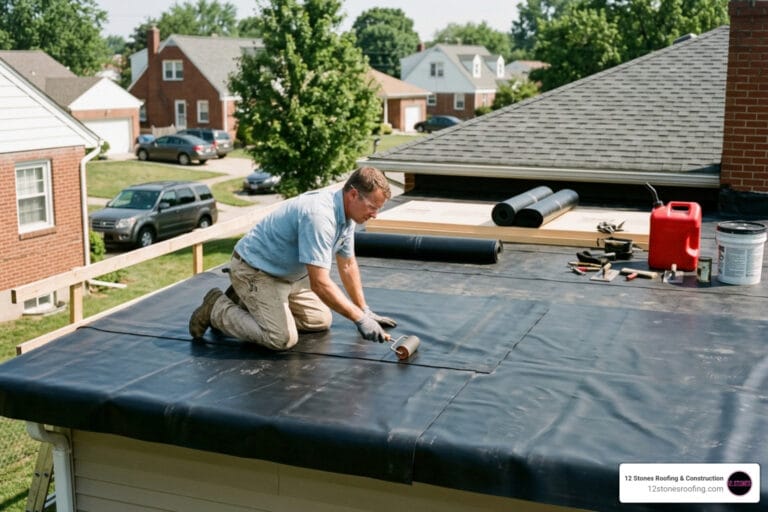 DIY EPDM roof installation on flat garage - diy epdm roof
