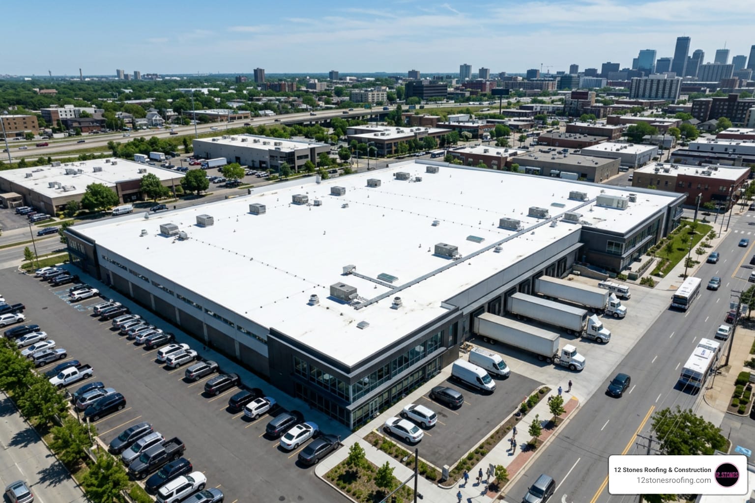 TPO roofing cost commercial building white membrane flat roof